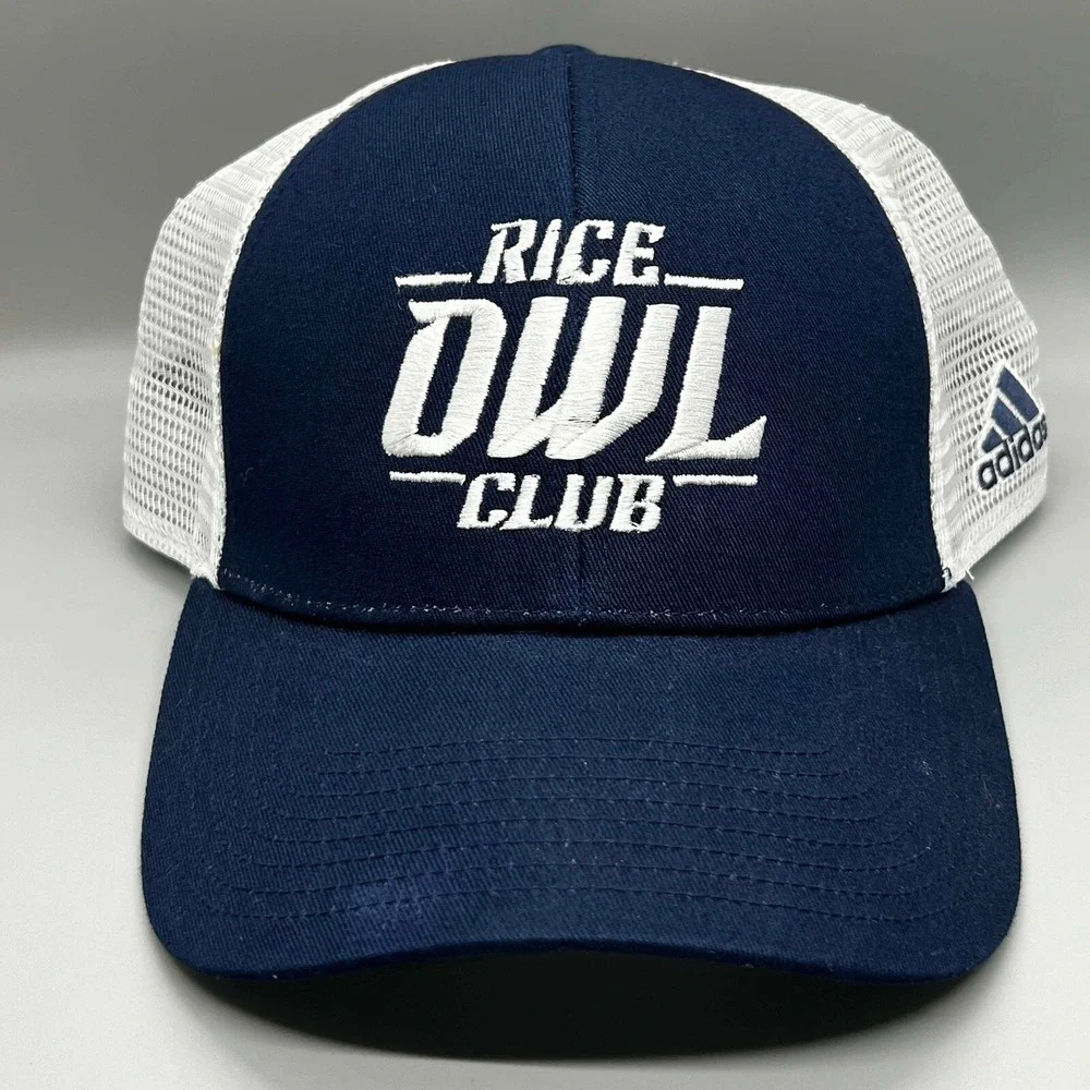 Rice Owl Club adidas Snap-Back Hat Unisex Navy/White Used Mesh Trucker Cap NCAA